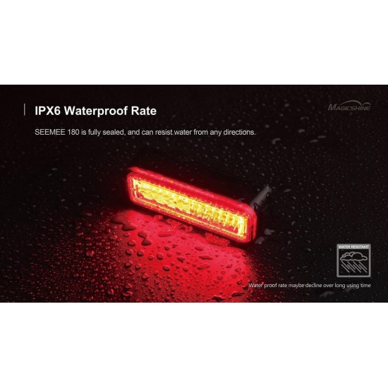  Magicshine Seemee 180 lumen - Achterlicht met remsensor - USB oplaadbaar