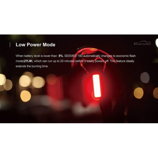  Magicshine Seemee 180 lumen - Achterlicht met remsensor - USB oplaadbaar